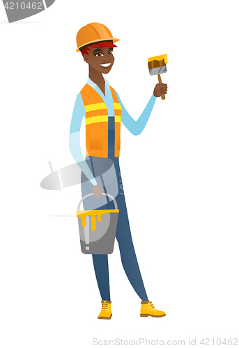 Image of Painter with brush and bucket of paint.