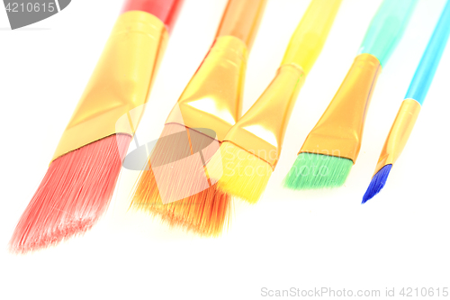 Image of color brushes isolated