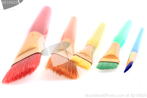 Image of color brushes isolated