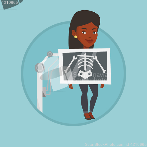 Image of Patient during x ray procedure vector illustration