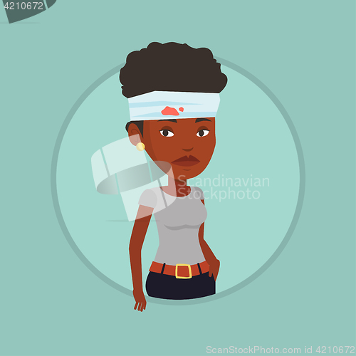 Image of Woman with injured head vector illustration.