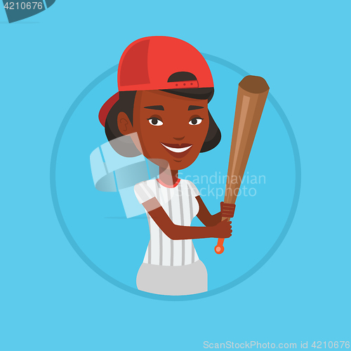 Image of Baseball player with bat vector illustration.