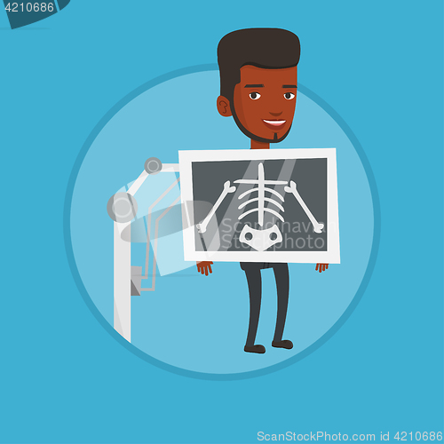 Image of Patient during x ray procedure vector illustration