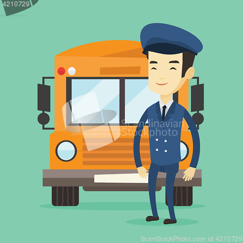 Image of School bus driver vector illustration.