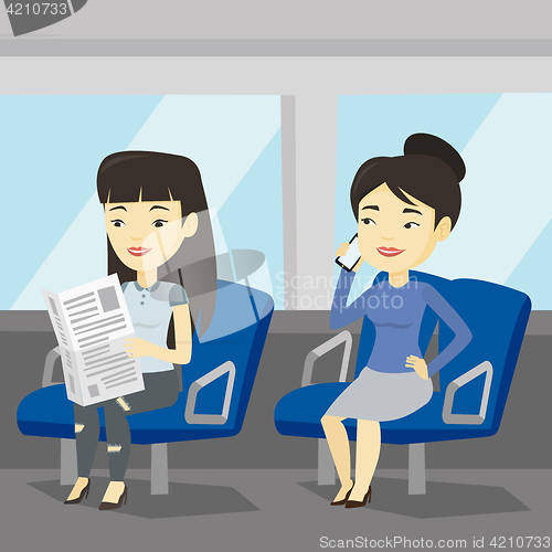 Image of People traveling by public transport.