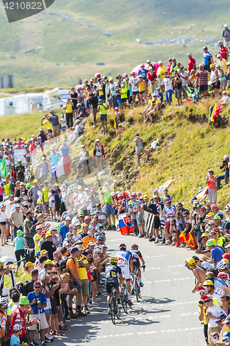 Image of Three Cyclists on Col du Glandon - Tour de France 2015