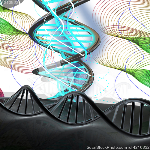 Image of DNA structure model Background. 3d illustration