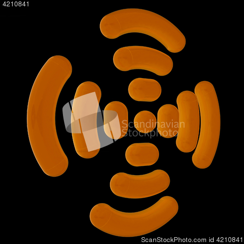 Image of Radio Frequency Identification symbol. 3d illustration