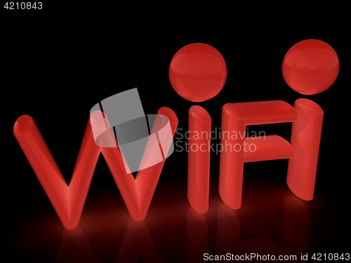 Image of WiFi symbol. 3d illustration