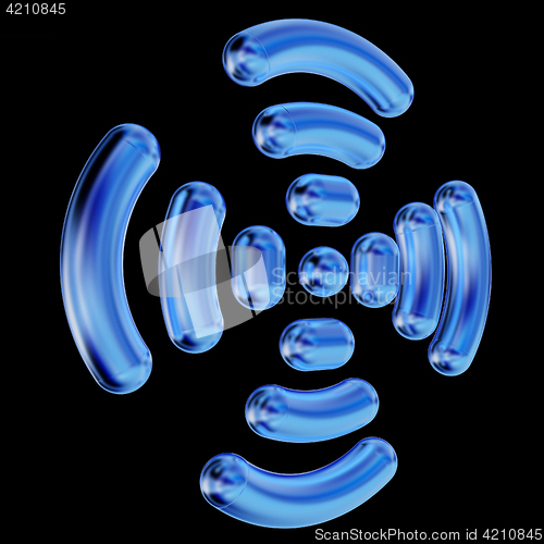 Image of Radio Frequency Identification symbol. 3d illustration