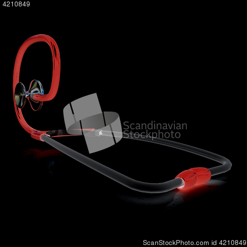 Image of stethoscope. 3d illustration