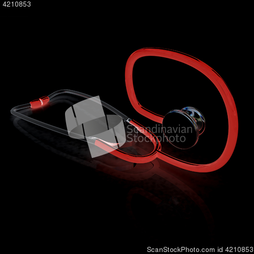 Image of stethoscope. 3d illustration
