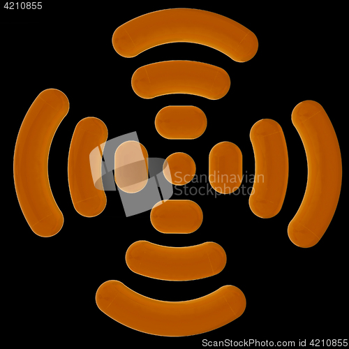 Image of Radio Frequency Identification symbol. 3d illustration