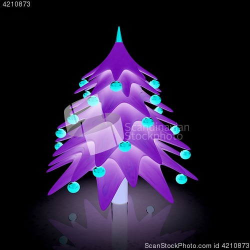 Image of Christmas tree. 3d illustration