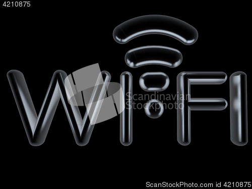 Image of Metal WiFi symbol. 3d illustration