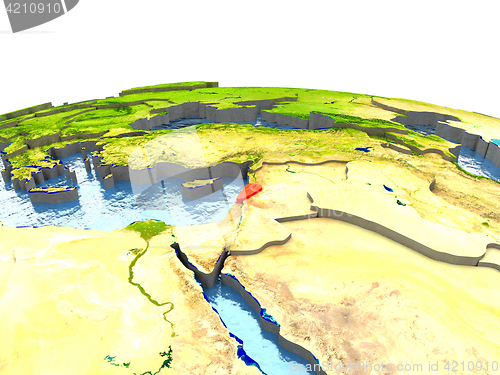 Image of Lebanon on Earth in red