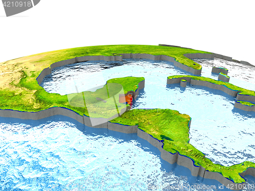 Image of Belize on Earth in red