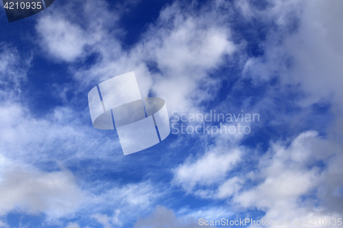 Image of Blue sky with sunlight clouds