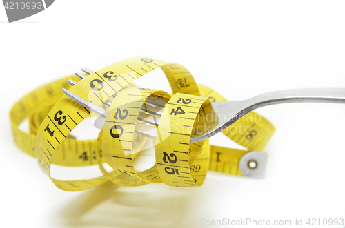 Image of Steel fork and measuring tape