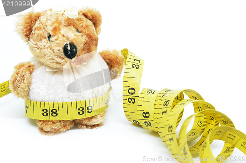 Image of Teddy bear and measuring tape