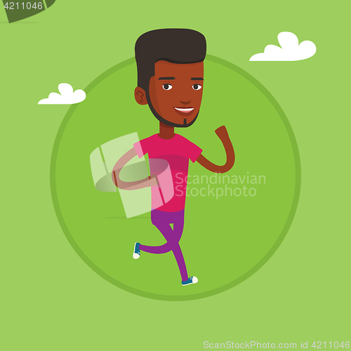 Image of Young man running vector illustration.