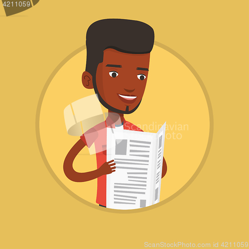 Image of Man reading newspaper vector illustration.