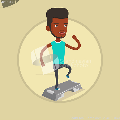 Image of Man exercising on steeper vector illustration.