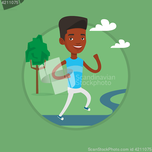 Image of Young man running vector illustration.