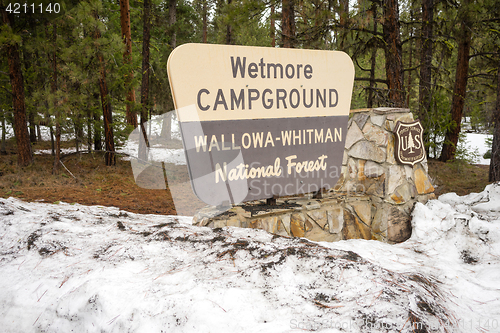Image of Wallowa Whitman National Forest Wetmore Campground Sign Oregon U