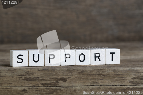 Image of Support, written in cubes