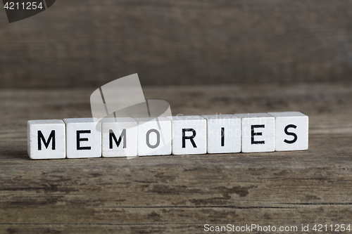 Image of Memories, written in cubes