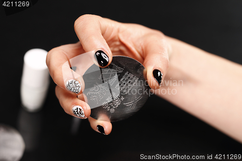 Image of Stamps nail fancy manicure Manicure designs on nails Stickers nail manicure