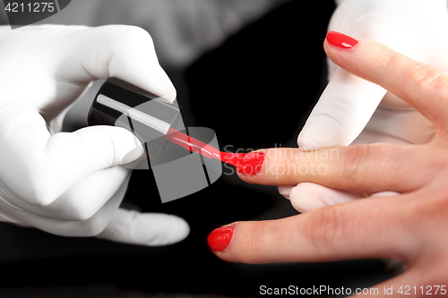 Image of Nail painting, classic red