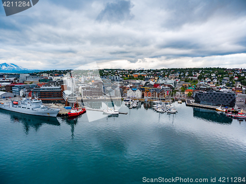 Image of View of a marina in Tromso, North Norway