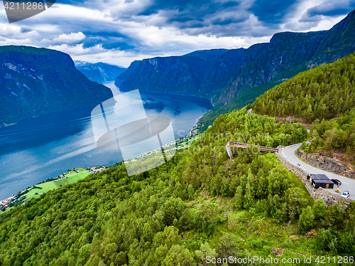 Image of Stegastein Lookout Beautiful Nature Norway.