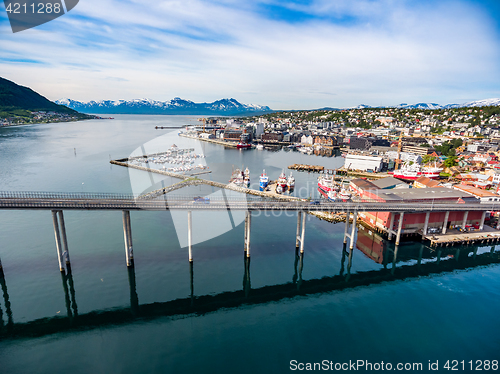 Image of Bridge of city Tromso, Norway