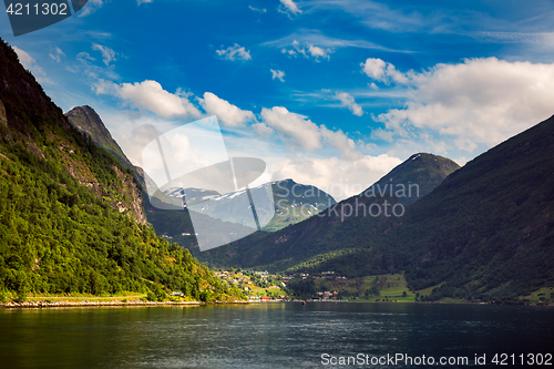 Image of Geiranger fjord, Norway.