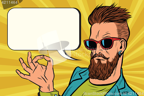 Image of OK okay gesture hipster 