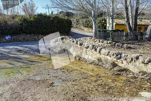 Image of Romanesque bridge of Loarre in Huesca  Spain