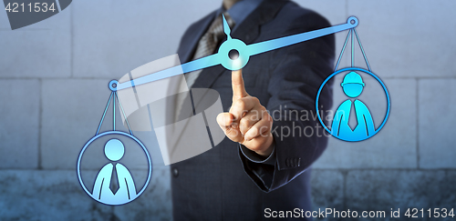 Image of White Collar Worker Outweighing Blue Collar Staff
