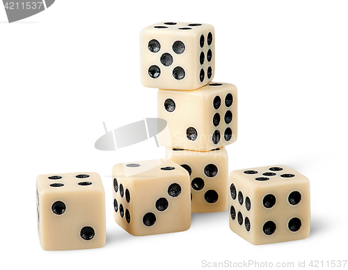 Image of Six gaming dice