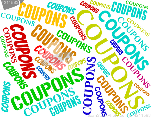 Image of Coupons Words Means Saving Money And Couponing