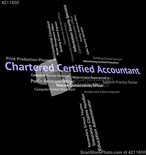 Image of Chartered Certified Accountant Shows Balancing The Books And Acc