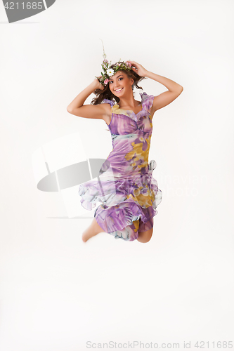 Image of Young Woman With Flower Garland