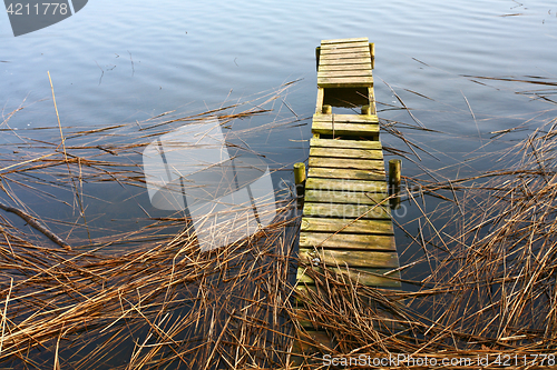 Image of View on a beautiful  lake in scandinavia in denmark 