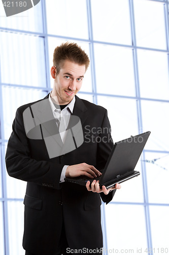 Image of Working caucasian businessman