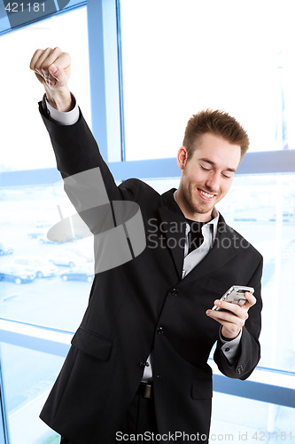 Image of Happy caucasian businessman
