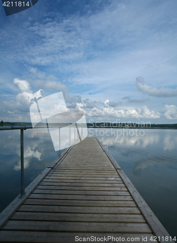 Image of View on a beautiful  lake in scandinavia in denmark 