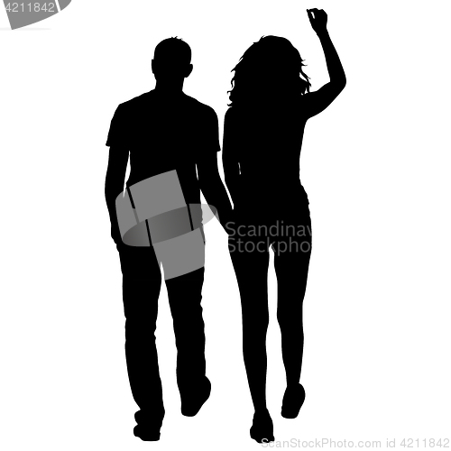 Image of Couples man and woman silhouettes on a white background. illustration