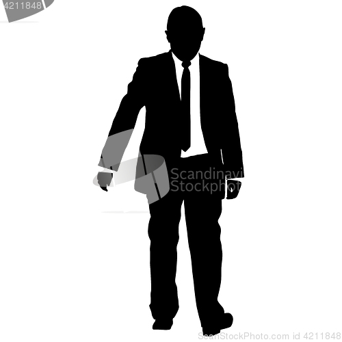 Image of Silhouette businessman man in suit with tie on a white background. illustration